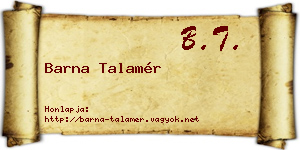 Barna Talamér névjegykártya